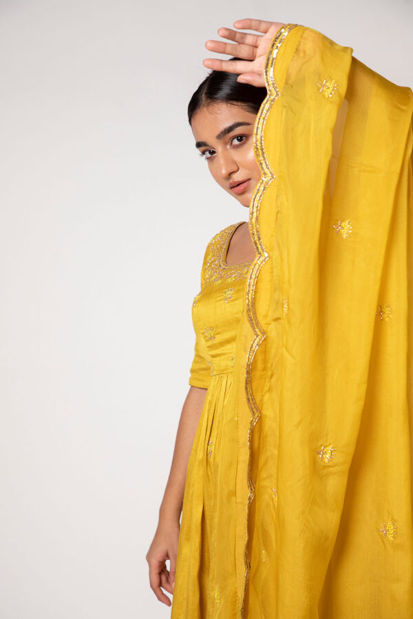 Mustard Yellow Sharara Set - Image 4