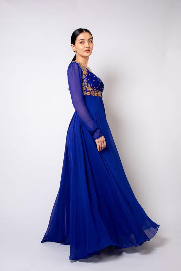 Royal Blue Anarkali - Image 3