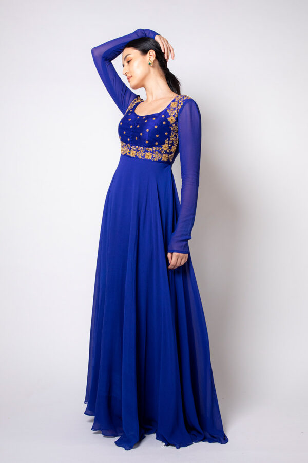 Royal Blue Anarkali - Image 4