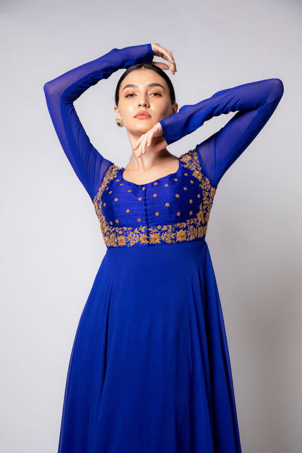 Royal Blue Anarkali - Image 5