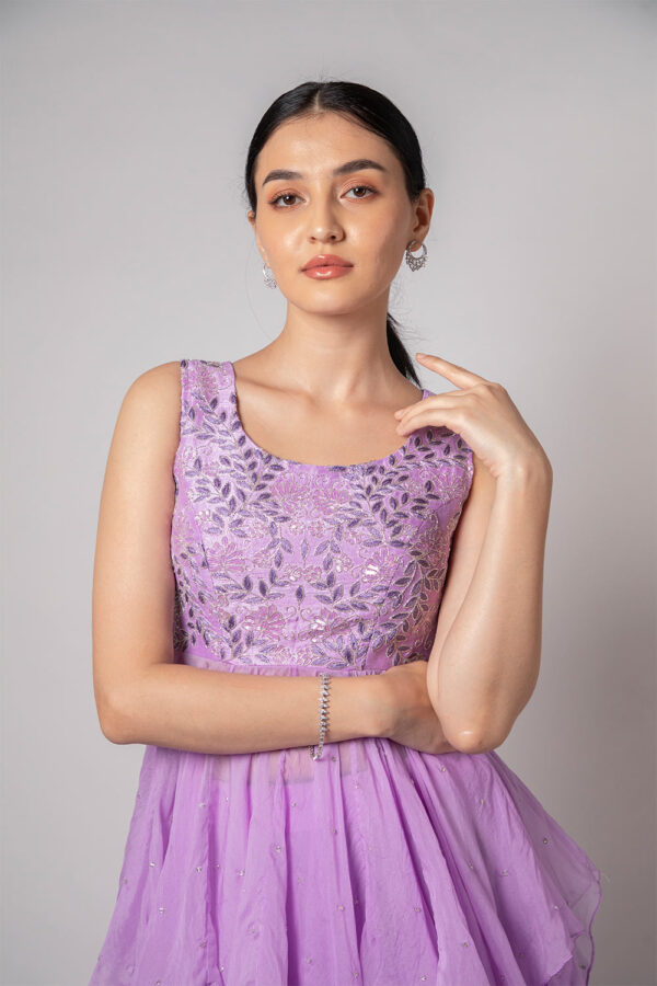 Lavender Embellished Peplum Lehanga Set - Image 7