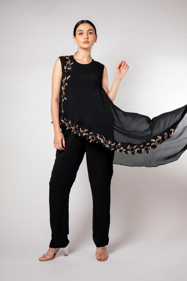 Black Flared Jump Suit - Image 3