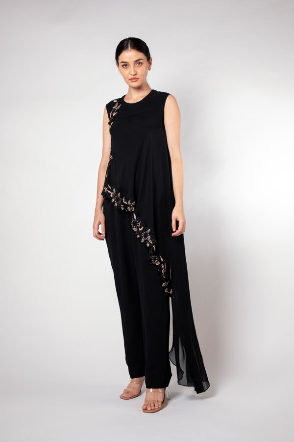 Black Flared Jump Suit