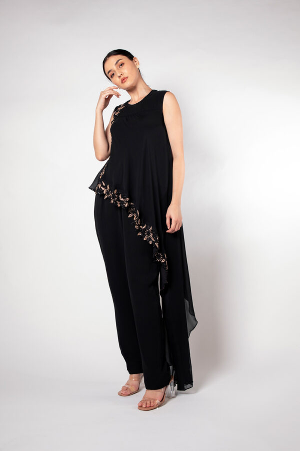 Black Flared Jump Suit - Image 5