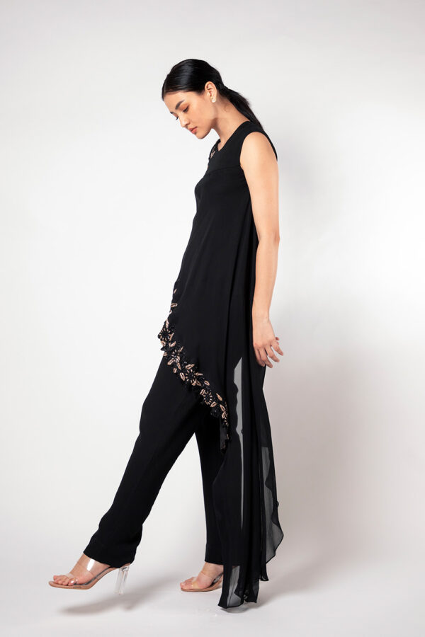 Black Flared Jump Suit - Image 7