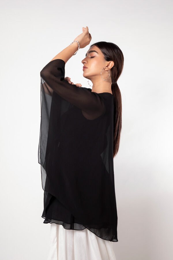 Iconic Jet Black Flared Top - Image 5