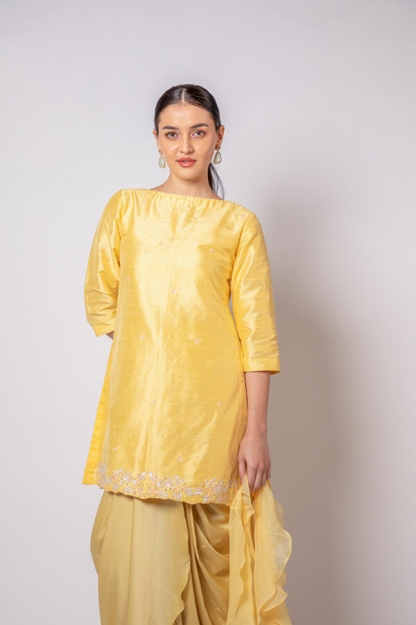 Yellow Mellow Melts Kurti and Dhoti - Image 2