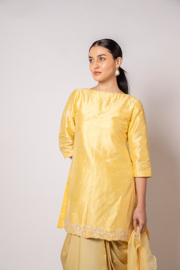 Yellow Mellow Melts Kurti and Dhoti - Image 3