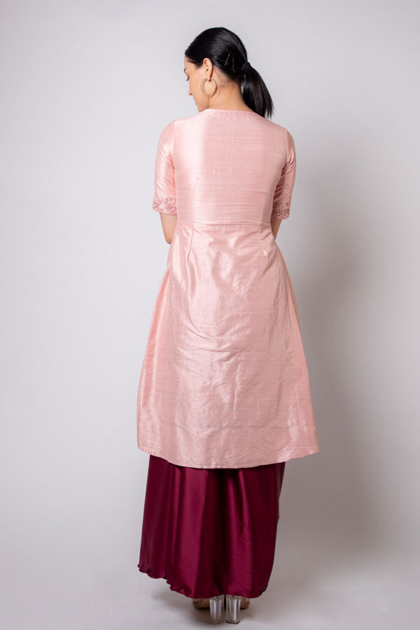 Pink Scalloped Cape and Dhoti - Image 3