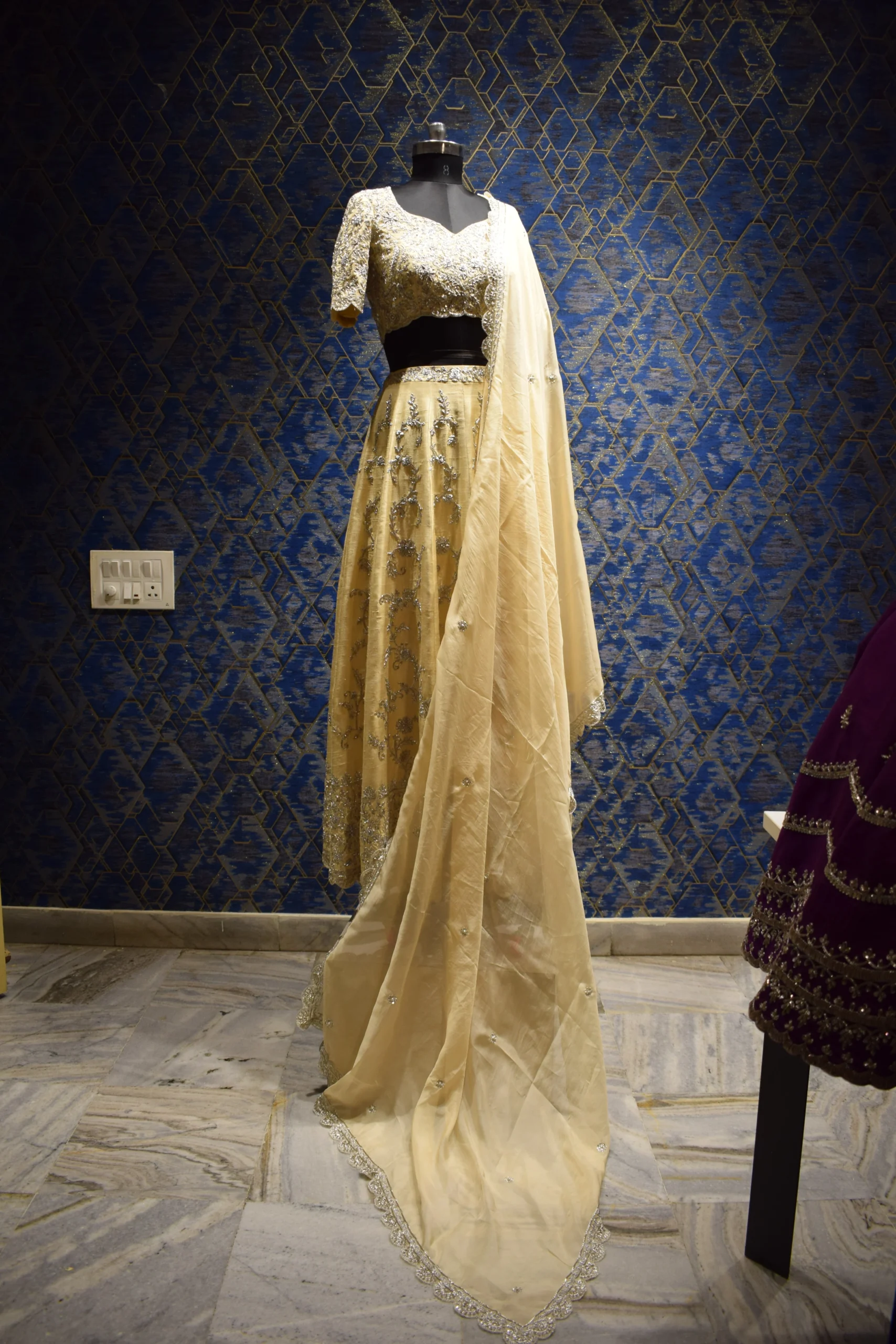 Ivory Sunrise Zardozi Lehenga Set