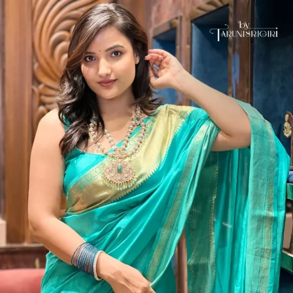 Tranquil Sea Green Silk Saree